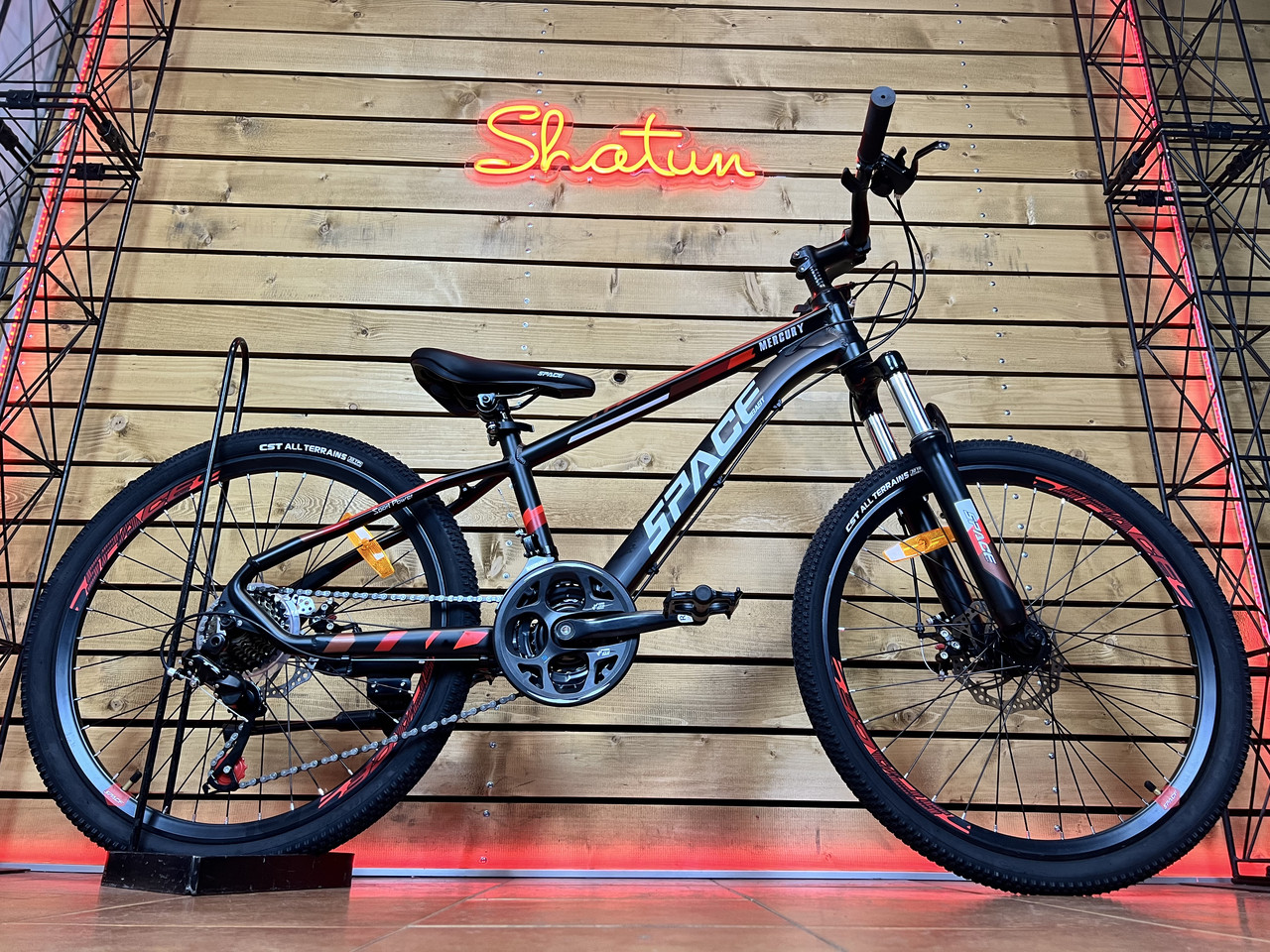 Велосипед 24" AL Space Mercury DD FR 13 рама на зріст 130-145 см чорно-червоний