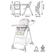 Стільчик для годування BABY TILLY Bistro T-641/2 Grey сірий  з додатковим матрацом, фото 3