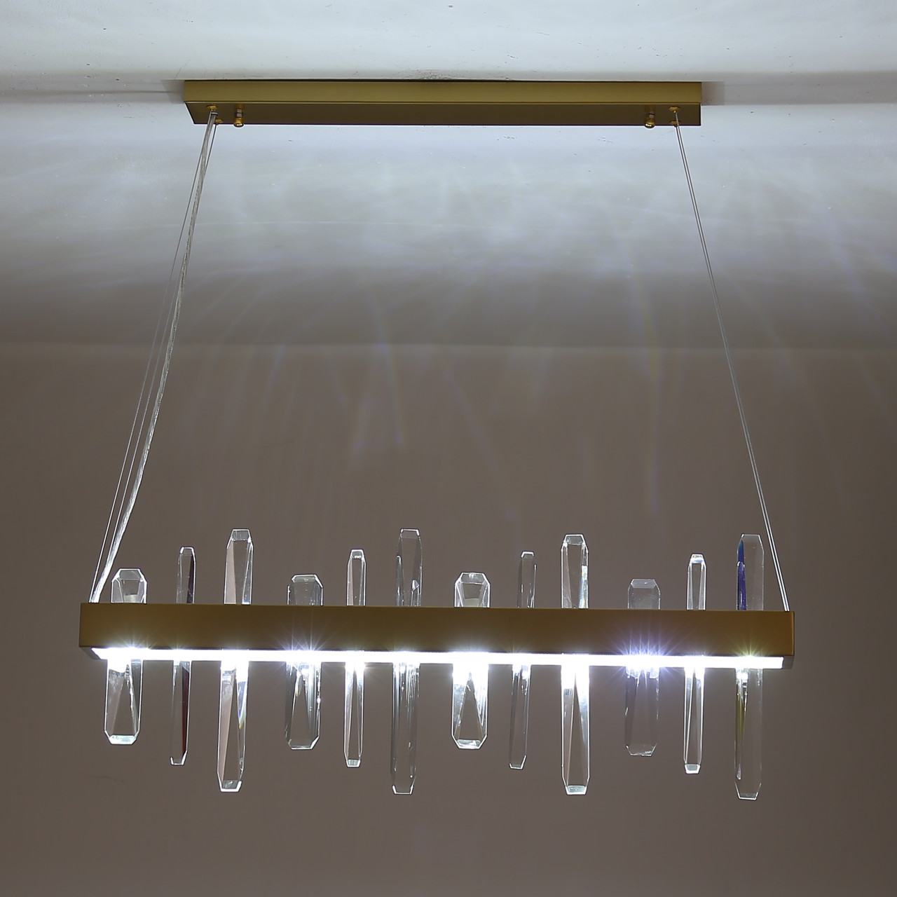 Бронзова 80см довга люстра led 80W з пультом (918-LP452 BRONZE)