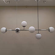 Срібна сучасна люстра на 6 плафонів (52-9802-6 CR+WH)