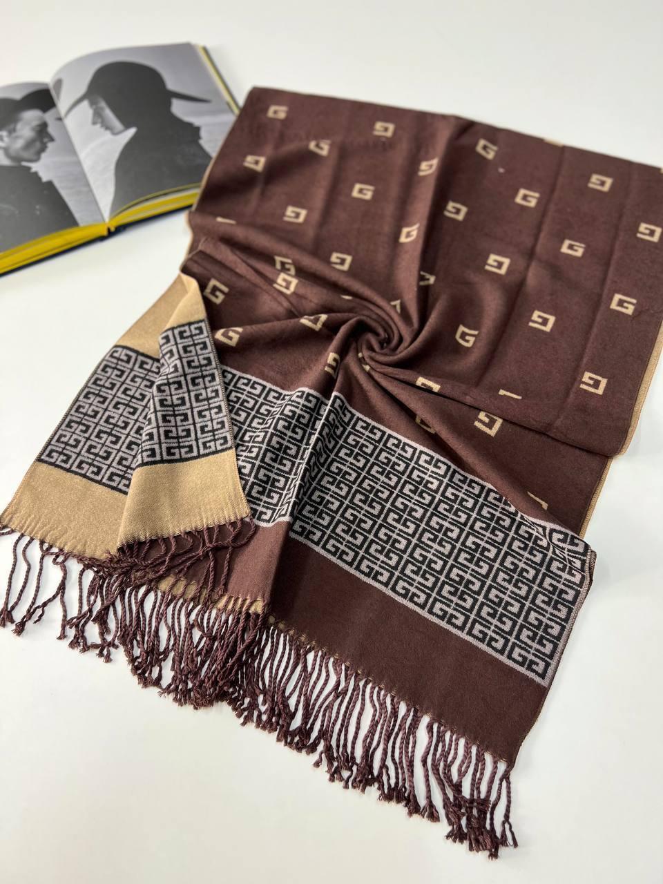 Теплий кашеміровий шарф Люкс Give 180*70 см коричневий