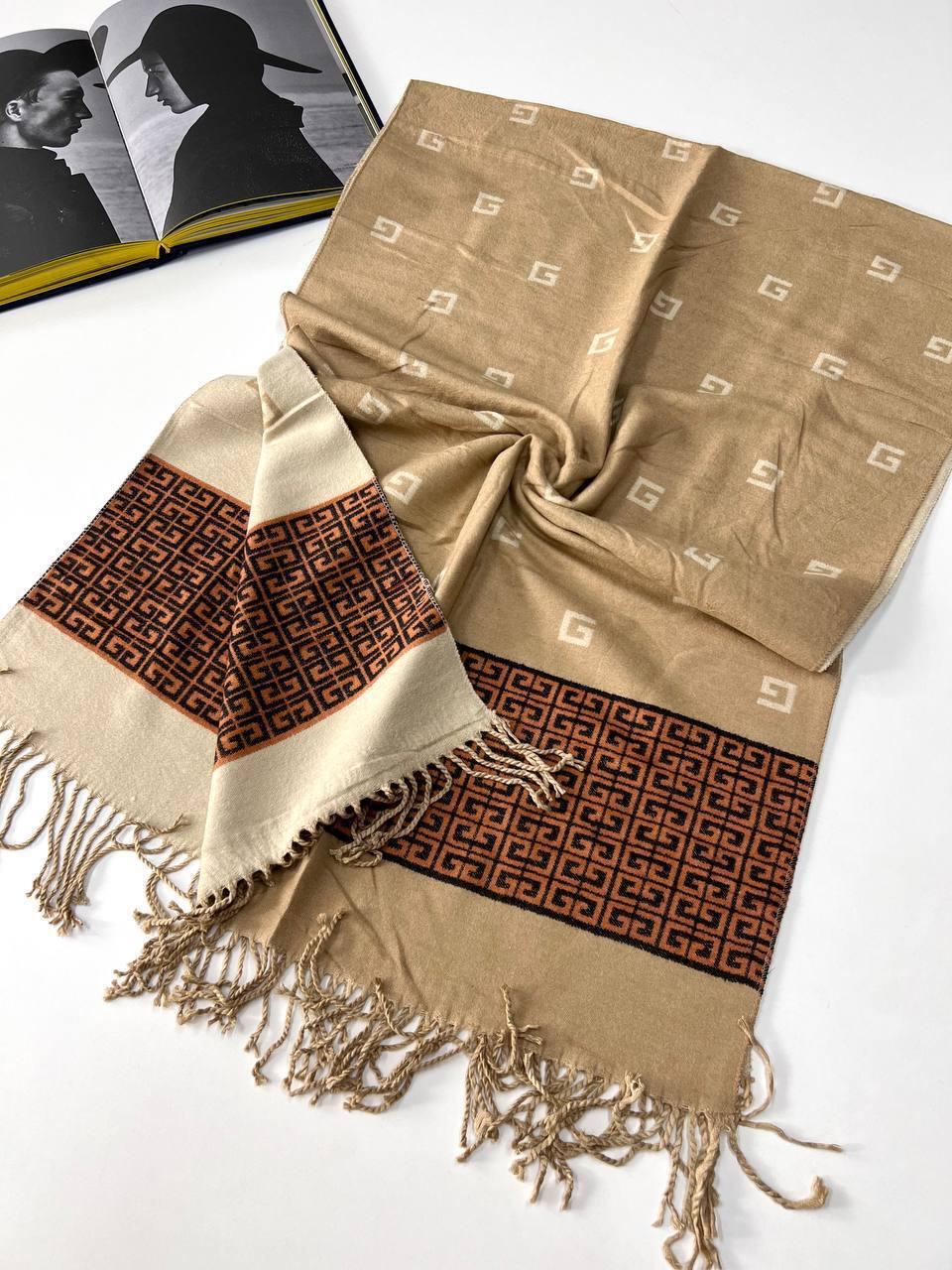 Теплий кашеміровий шарф Люкс Give 180*70 см бежевий