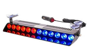 Страбоскоп світлодіодний 12V DRL 330*100мм 12LED (B-R) прикурювання+ вимикач/на присосках "KING S12"