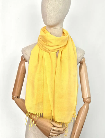 Однотонний палантин Санті коттон 180*80 см жовтий, фото 2