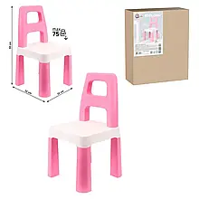 Стілець дитячий зі спинкою рожевий 0167 Технок 55 х 32 х 32 см