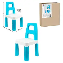 Стілець дитячий зі спинкою блакитний 9710 Технок 55 х 32 х 32 см стільчик