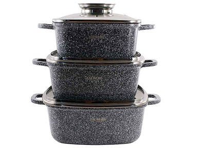 Набір посуду 3пр. мармурове покриття (2,3/3,2/4,5л) індукц. 1220/22/24 SN ТМ ZAUBERG FG
