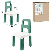 Дитячий стілець зі спинкою ментоловий 0181 Технок 55 х 32  х 32 см