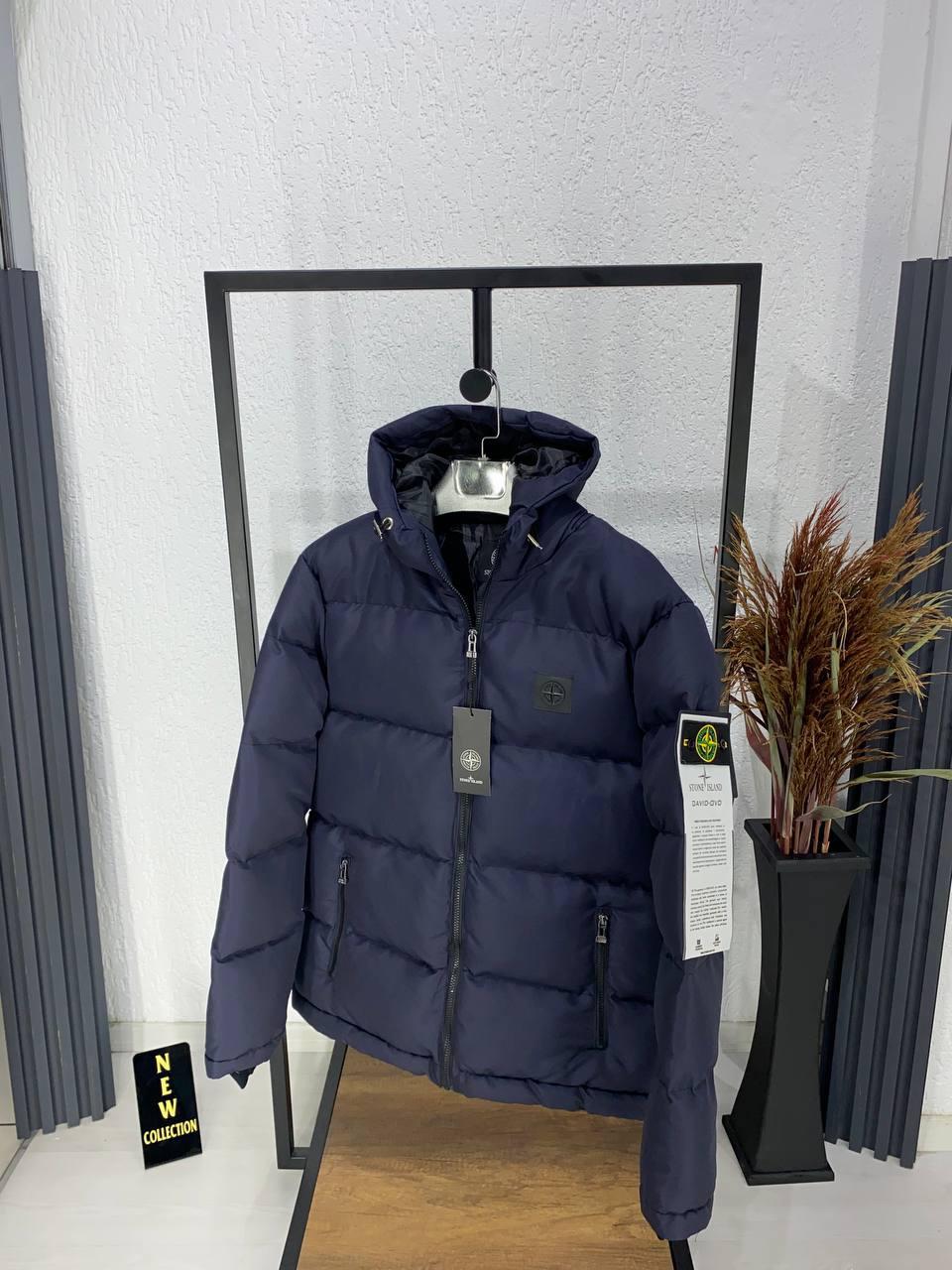 Чоловіча зимова куртка STONE ISLAND M2146 синя S, XXL