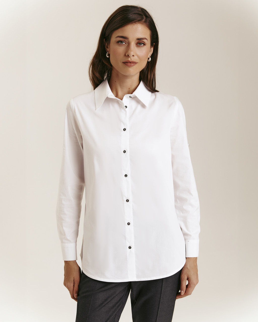 Сорочка J.LONDON жіноча класична бавовна довгий рукав гудзики 50 біла, фото 1