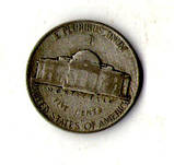 США 5 центів, 1944 рік Джефферсон Нікель срібло мон.двір Р №1044, фото 3