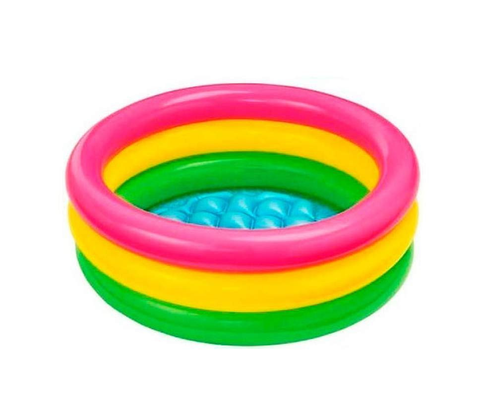 57107 Intex Басейн, 61х22 см Веселка з надувним дном, 28 л, 1-3 років, фото 1