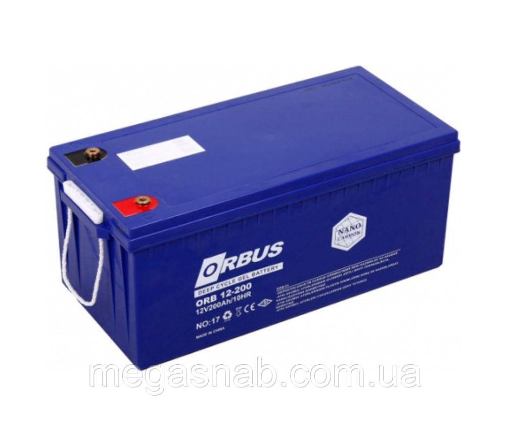 Акумуляторна батарея ORBUS CG12200 GEL 12 V 200 Ah (522 х 238 х 222) Black 62 kg Q1/24, фото 1