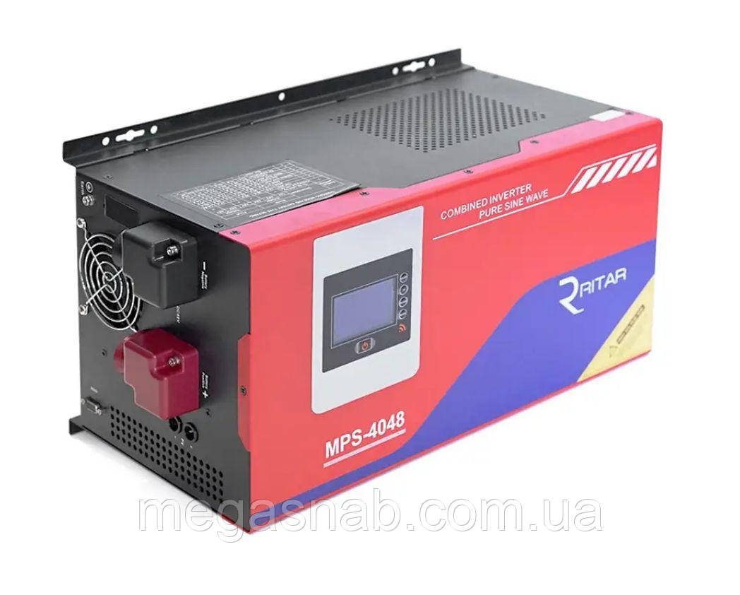 Гібридний інвертор RITAR RTSWm-MPPT-MPS-4048, 4000W, 48 V, струм заряду 0-45A, 180-265V, MPPT (60А, 64-, фото 1