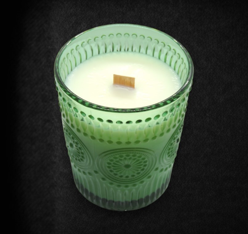 Натуральна соєва інтер'єрна свічка в слов'янському стилі - аромати лаванди, кедра, лимона, бергамота і м'яти, фото 1