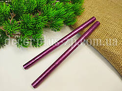 Термоклей 11 мм, з блискітками, малиновий