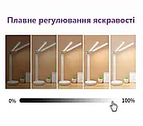 Світлодіодна настільна лампа з двома плафонами на акумуляторі з термометром, годинником, календарем, підставкою, фото 8