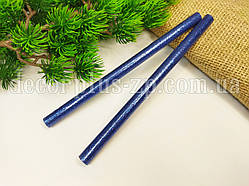 Термоклей 11 мм, з блискітками, синій