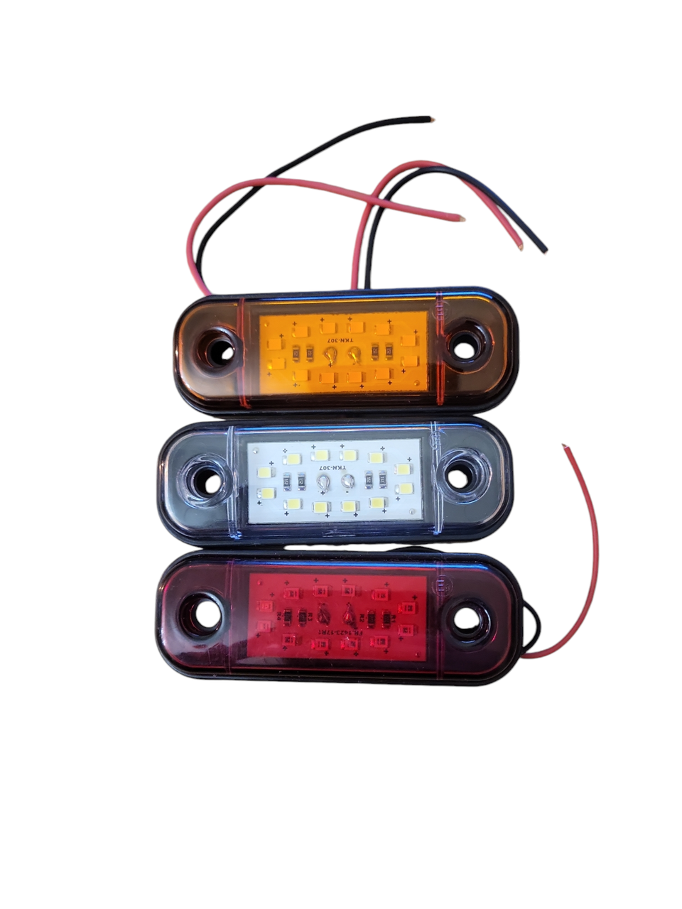 Габаритні вогні для вантажівок Смужка 12 діодів 12-24V, Ліхтар габаритний причіп, габарити 8,9х3,1 см
