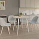 Нерозкладний кухонний круглий стіл на ніжках для лоджії Сет-4 D-78 ДСП Бетон, ніжки білі Neman, фото 2