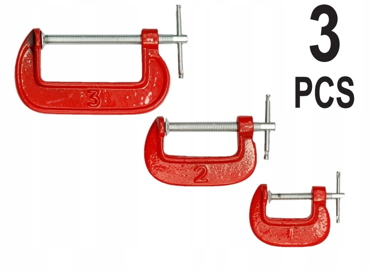 Гвинтові Струбцини Набір 3 шт VOREL (38830)