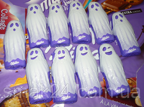 Шоколадні цукерки Хелловінські примари Milka Halloween Gespenster 12 г Швейцарія