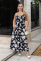 Літнє довге плаття на запах "Rita"| Батал