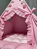 Вігвам Казка 8 БОНБОН + Плюш minky Повний комплект, вігвам для дівчинки, вігвам для дітей, дитячий вігвам, дитяча палатка, вігвам, фото 5