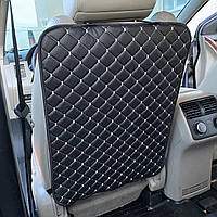 Захисна накидка на сидіння автомобіля від брудних ніг дитини з перфорованої екошкіри Чорна