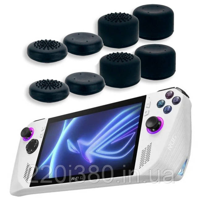 Силіконові накладки на стики для Asus ROG Ally чорні 8 шт, фото 1