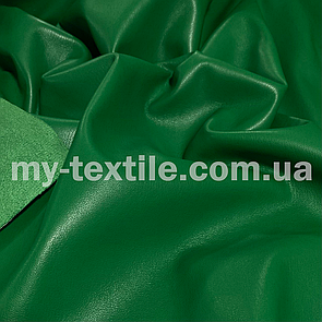 Тканина шкірозамінник на замшевій основі стрейч щільна 145 см Зелений