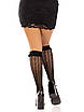 Шкарпетки високі ажурні з рюшами чорного кольору Leg Avenue Talla, фото 4