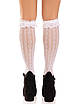 Шкарпетки високі ажурні з рюшами білого кольору Leg Avenue Talla, фото 4