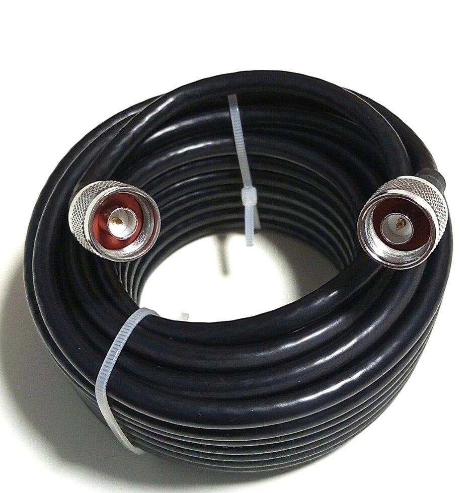 Кабель коаксіальний RG-6U 75 Ом 10 м з  роз'ємами N-male (штир), для будь-яких приймальних радіосистем 50-75 Ом