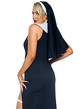 Костюм черниці Leg Avenue Sultry Sinner 3 предмети, чорний з білим, S, фото 4