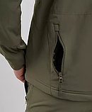 Флісовий польовий костюм теплий Softshell Олива з капюшоном ТМ, фото 8