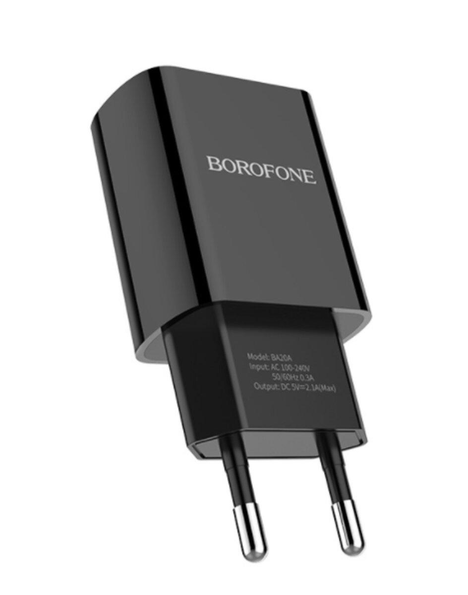 Мережевий зарядний пристрій BOROFONE BA20A Sharp single port charger set(Type-C) Black