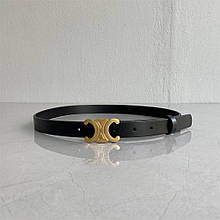 Шкіряний ремінь пояс золота пряжка класична С02-ШК-00121 Чорний