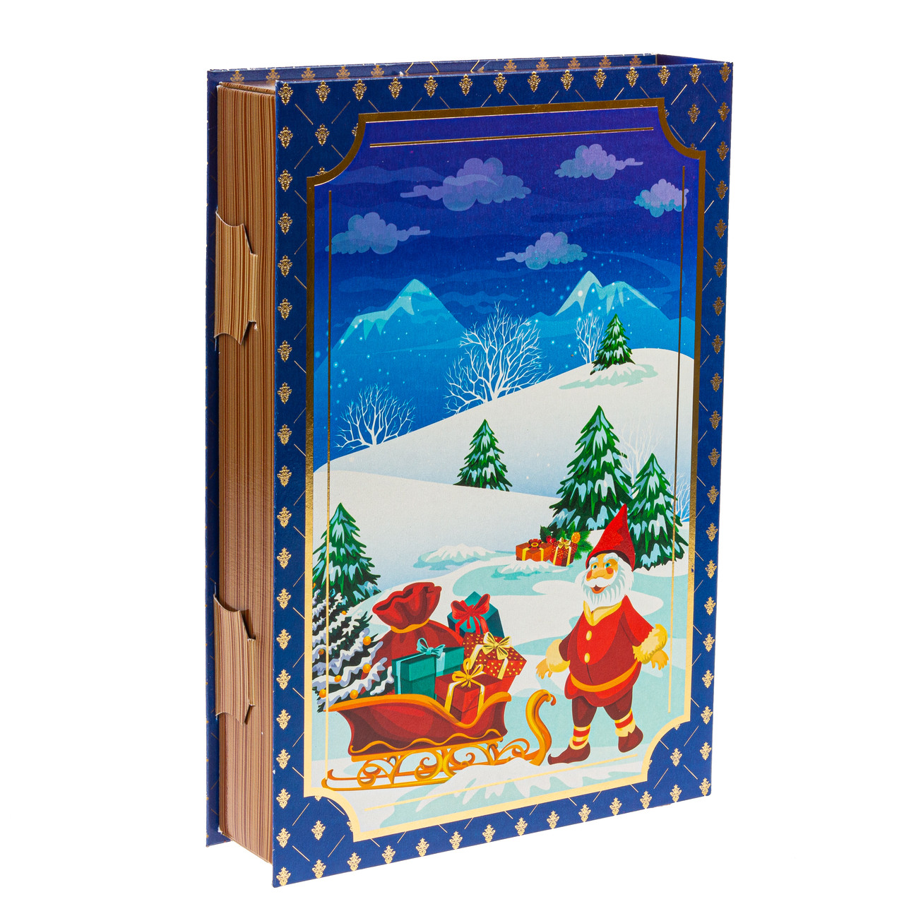 Новорічна коробка для цукерок "Книга велика" блакитна (800 г)