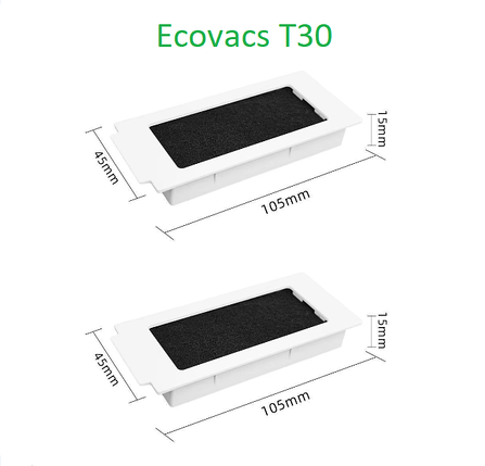 Аксесуари фільтр для робота-пилососа Ecovacs Deebot Ozmo T30 T30 Pro DDX14 2шт, фото 1