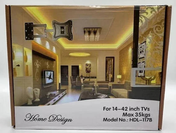 Кронштейн для LED-телевізора та монітора HDL-117B кріплення настінне поворотне 14-42 (10), фото 1