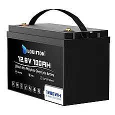 Акумулятор з зарядним Louitton LiFePO4 12V100AH (1280Wh) (літій-залізо-фосфатний акумулятор для ДБЖ (UPS)), фото 4