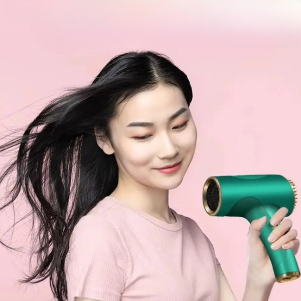 Фен бездротовий для волосся Portable Hair Dryer 2600 mAh Зелений, фото 1