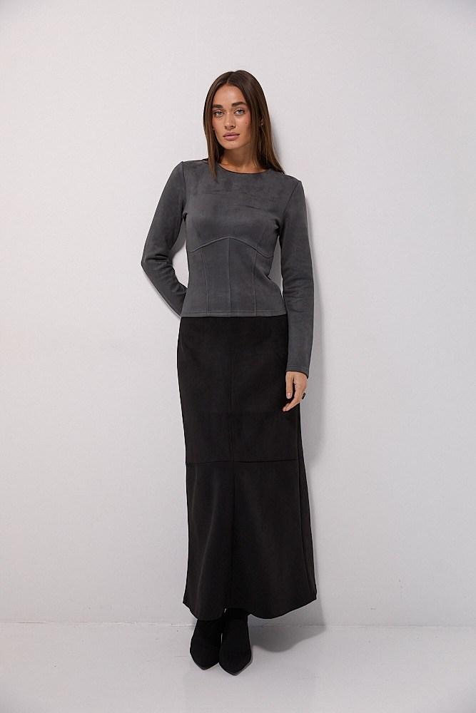 Жіночий лонгслів із замші, фото 1