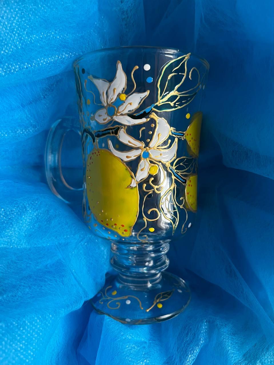 Чашка з вітражним розписом ручної роботи 430 мл «Відчуття», фото 1