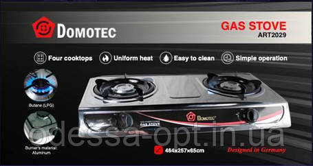 Газова Плита Steel Domotec MS 6606 (Настільна 2 конфорки), фото 3