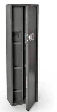 Збройовий сейф сейф на 3 рушниці Ferocon Е-139К1 (ВхШхГ: 137х39х25 см.) з електронним + ключевим замком, фото 1