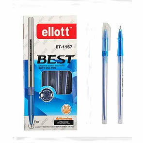 Ручка олійна "Ellott" ET1157-50 синя упаковка 50 шт