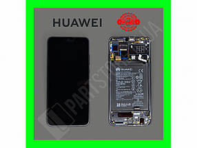 Дисплей Huawei Honor 8X Black (02352DWX) сервісний оригінал у зборі з рамкою, акб і датчиками