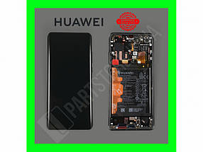 Дисплей Huawei P30 Pro Black (02352PBT) сервісний оригінал у зборі з рамкою, акб і датчиками